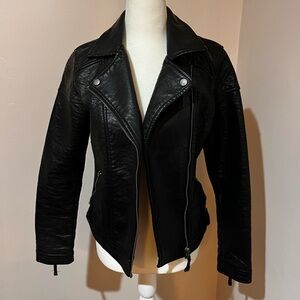 Tokyo Darling Women's Faux Leather Moto Jacket Black Small